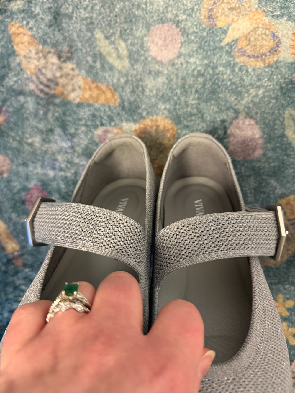 NWOT Grey Knit Mary Jane Flat with Buckle - Picture 12 of 15